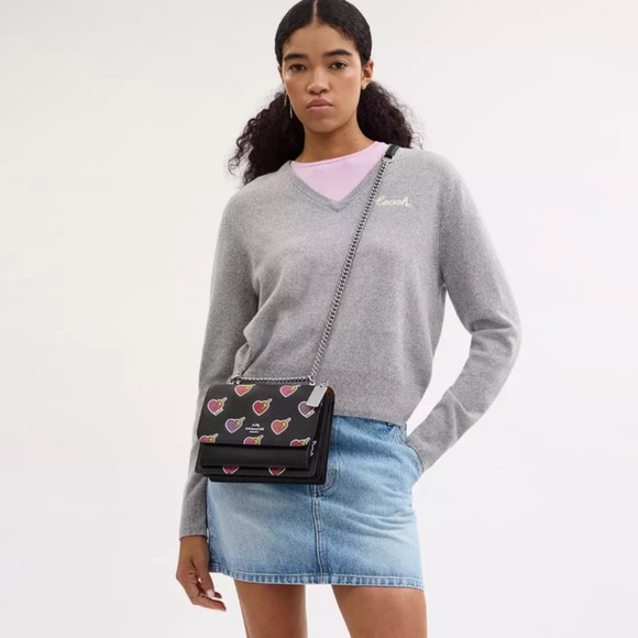 Coach Klare Crossbody Bag With Heart Bolt Print - Picture 7 of 13